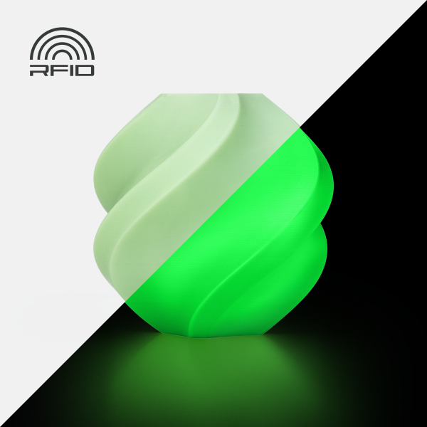 PLA Glow Green (15500) салатовий люмінісцентний (світиться у темряві) ПЛА філамент Bambu Lab для 3д друку