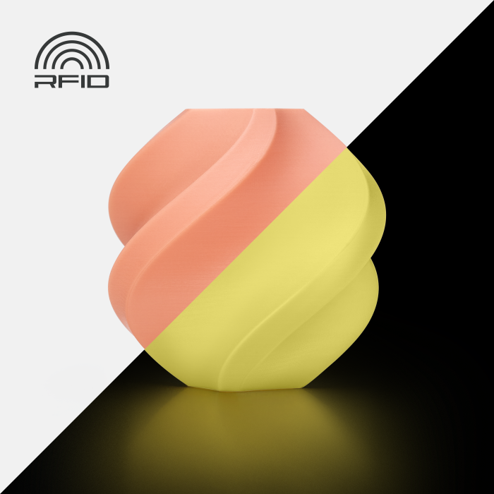PLA Glow Orange (15300) помаранчевий люмінісцентний (світиться у темряві) ПЛА філамент Bambu Lab для 3д друку