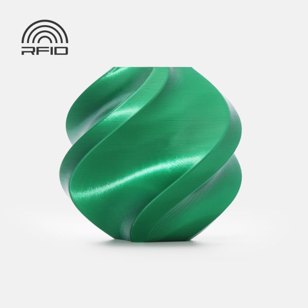 PLA Silk+ Candy Green (13506) - шовковий зелений ПЛА філамент Bambu Lab пластик для 3д друку