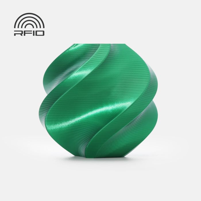PLA Silk+ Candy Green (13506) - шовковий зелений ПЛА філамент Bambu Lab пластик для 3д друку