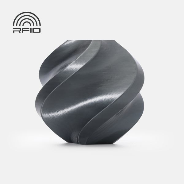 PLA Silk+ Titan Gray (13108) - шовковий титаново-сірий ПЛА філамент Bambu Lab пластик для 3д друку