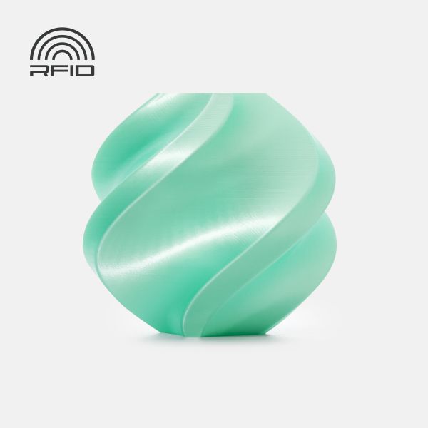 PLA Silk+ Mint (13507) - шовковий світло-зелений ПЛА філамент Bambu Lab пластик для 3д друку