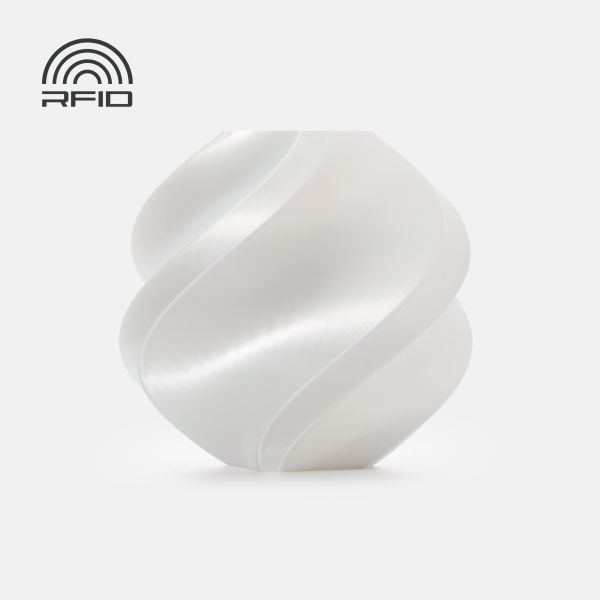 PLA Silk+ White (13110) - шовковий білий ПЛА філамент Bambu Lab пластик для 3д друку