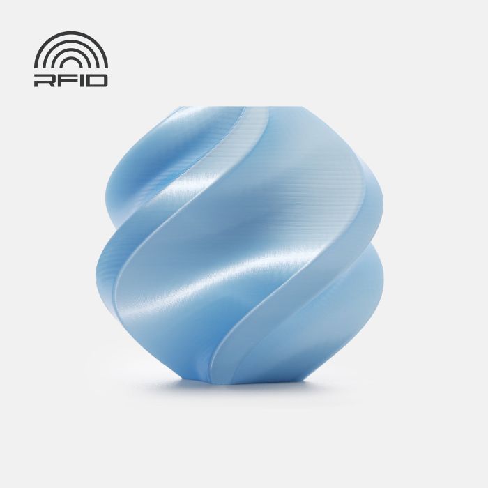 PLA Silk+ Baby Blue (13603) - шовковий блакитний ПЛА філамент Bambu Lab пластик для 3д друку
