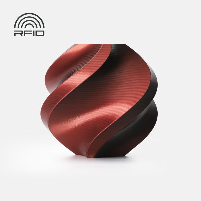 PLA Silk Dual Color Velvet Eclipse (Black-Red 13905)  шовковий двоколірний ПЛА філамент Bambu Lab пластик для 3д друку