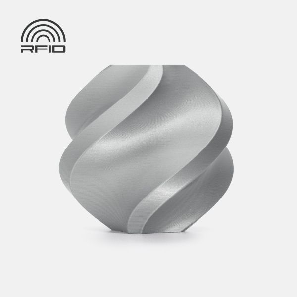 PLA Basic Silver (10102)  -  сріблястий срібло ПЛА філамент Bambu Lab пластик для 3д друку