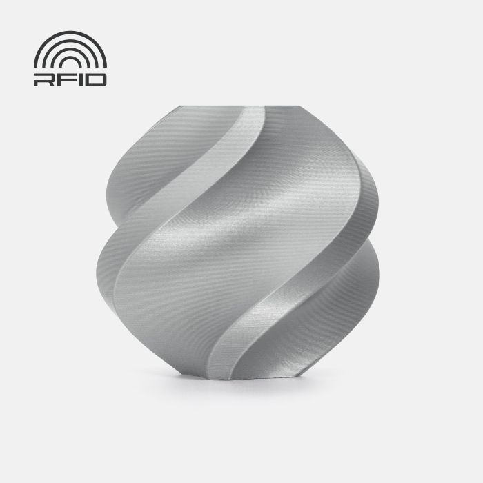 PLA Basic Silver (10102)  -  сріблястий срібло ПЛА філамент Bambu Lab пластик для 3д друку